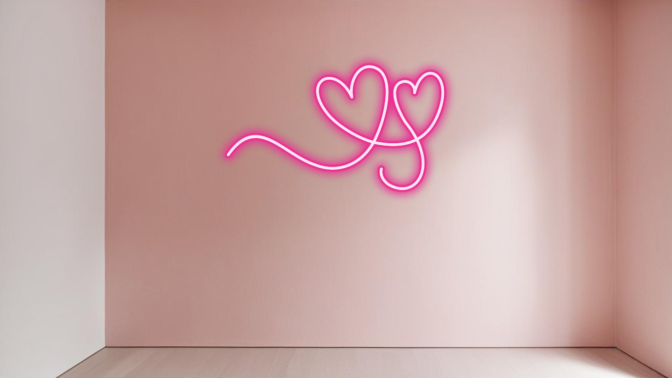 2 HEARTS NEON SIGN