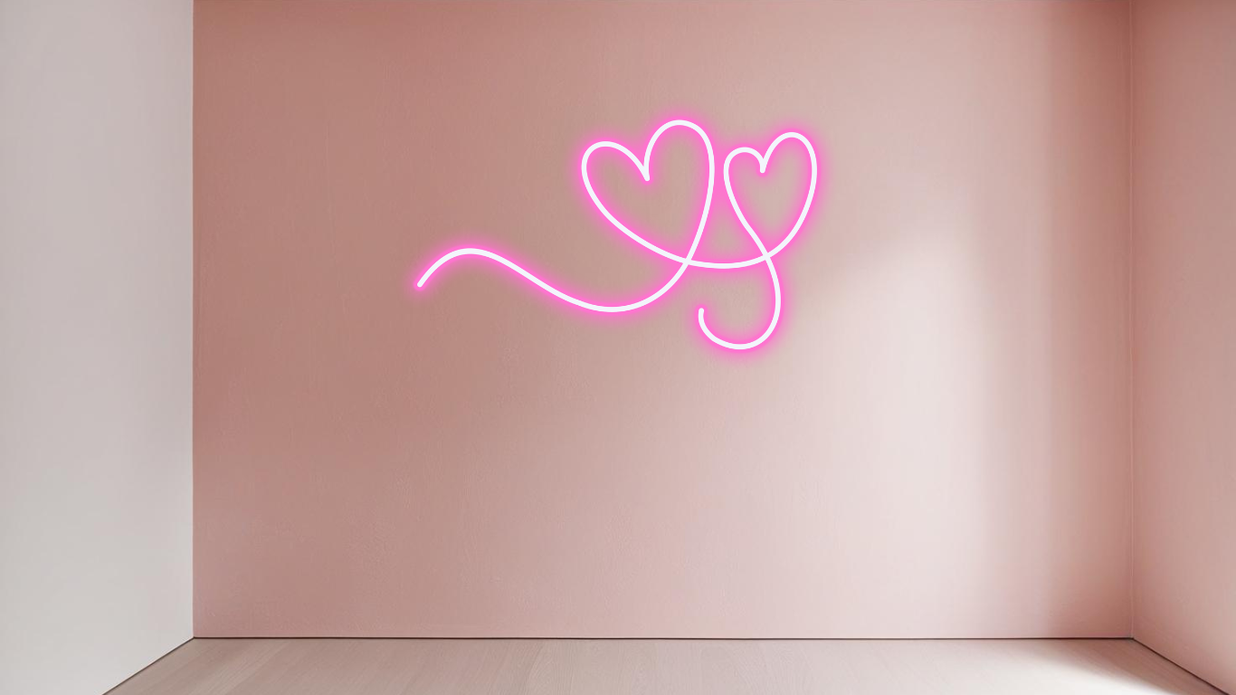 2 HEARTS NEON SIGN