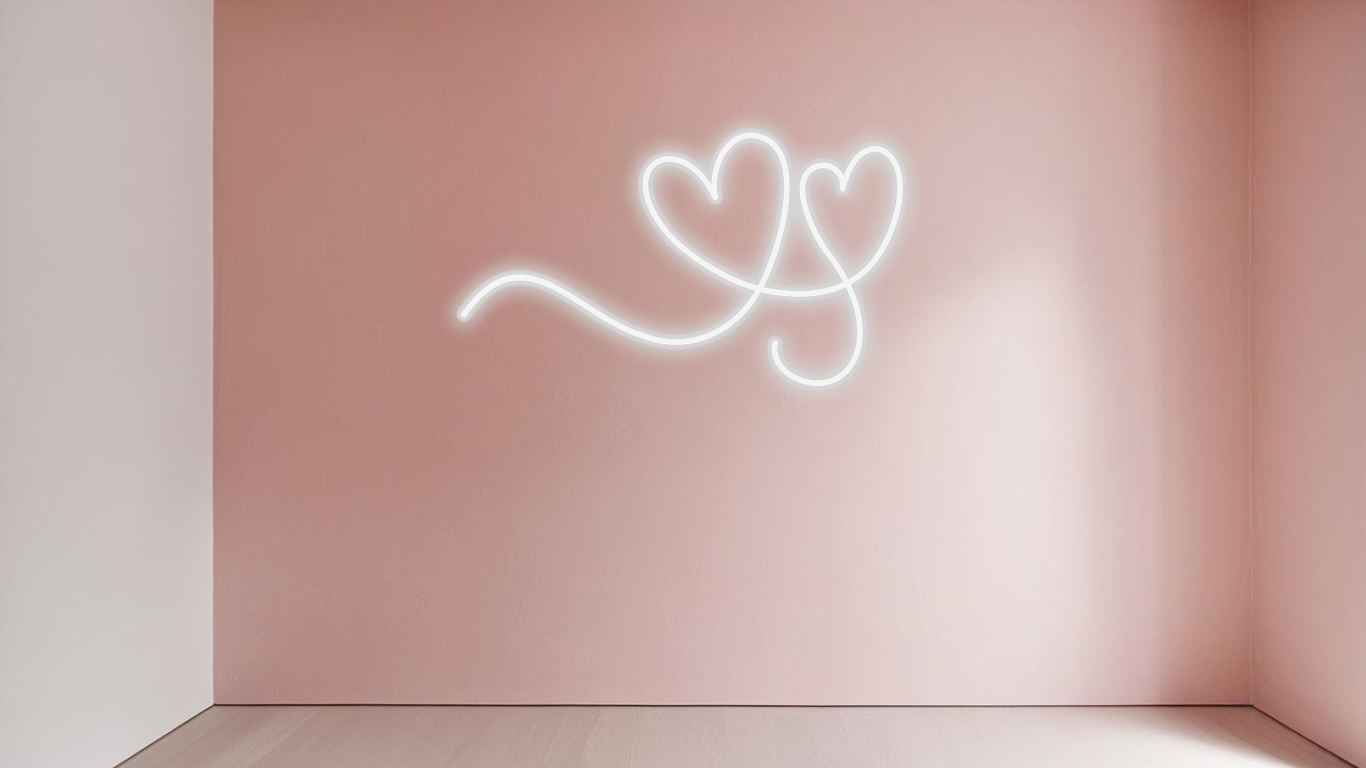 2 HEARTS NEON SIGN