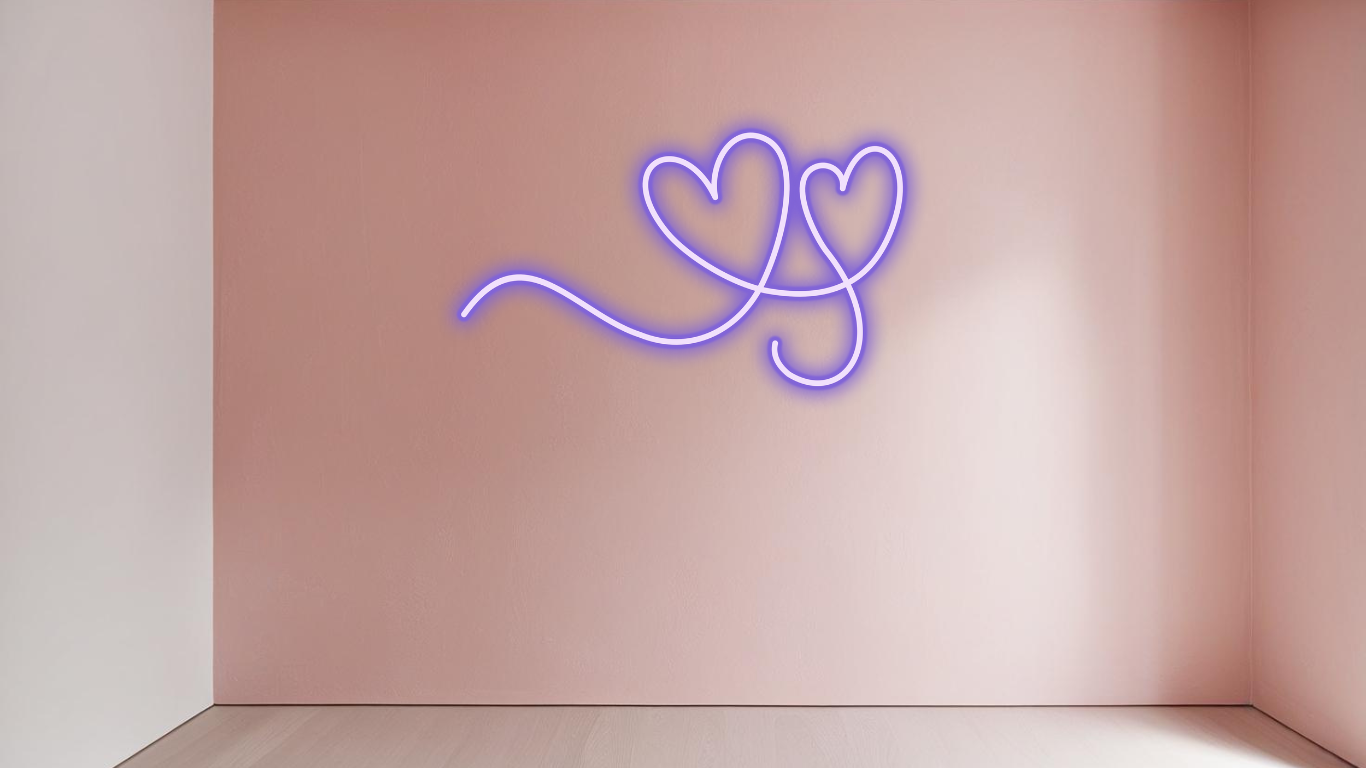 2 HEARTS NEON SIGN