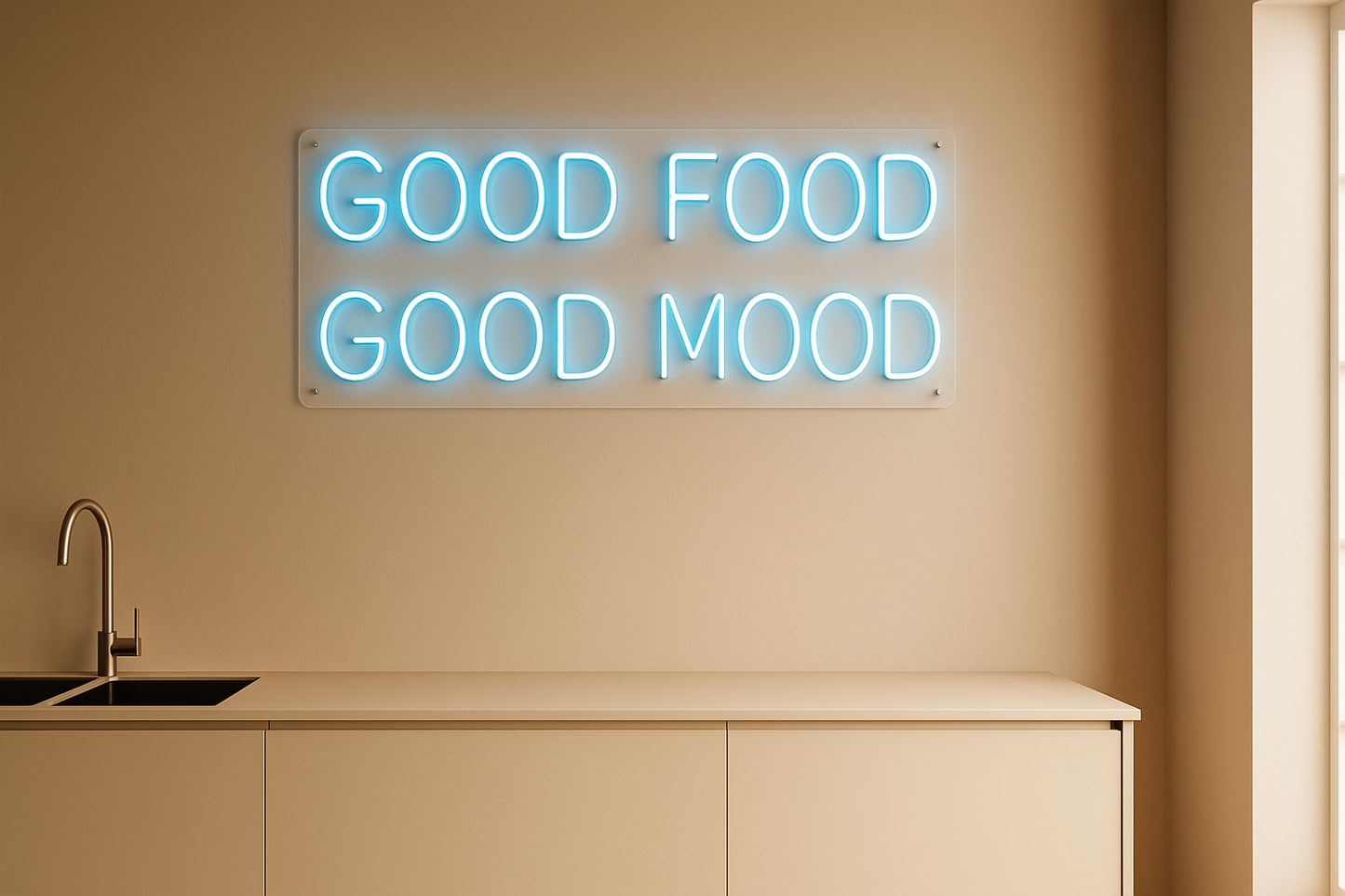 GOOD FOOD GOOD MOOD NEON SIGN